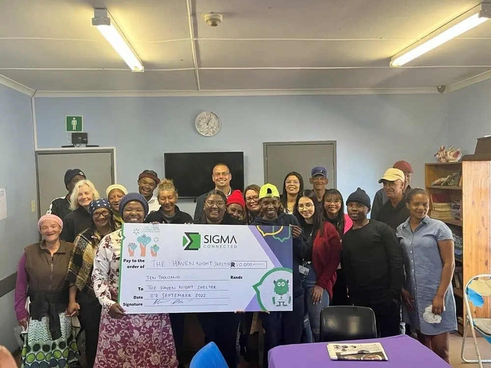 Community Foundation launches with R10,000 to The Haven Night Shelter — Sigma Connected